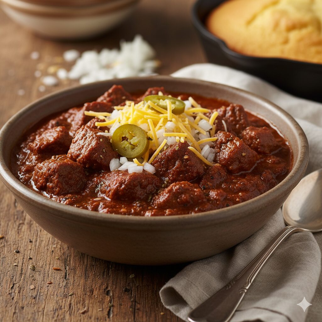 Authentic Texas Chili Recipe (No Beans!) – A True Bowl of Red